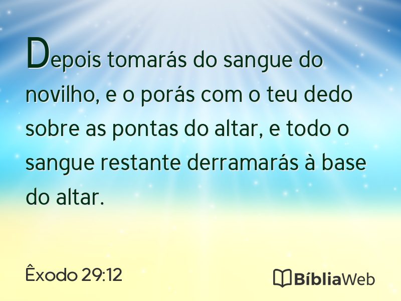 Êxodo 29:12 em imagem para compartilhar