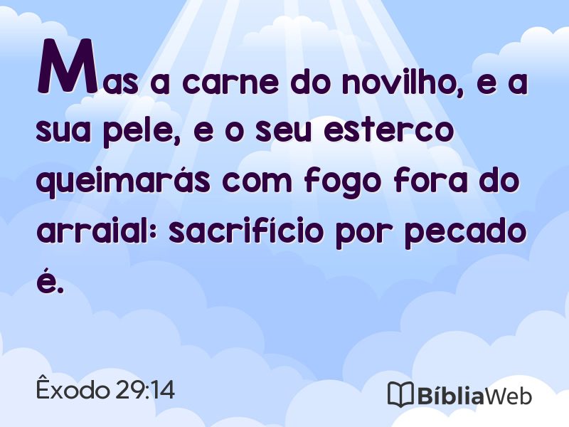 Êxodo 29:14 em imagem para compartilhar