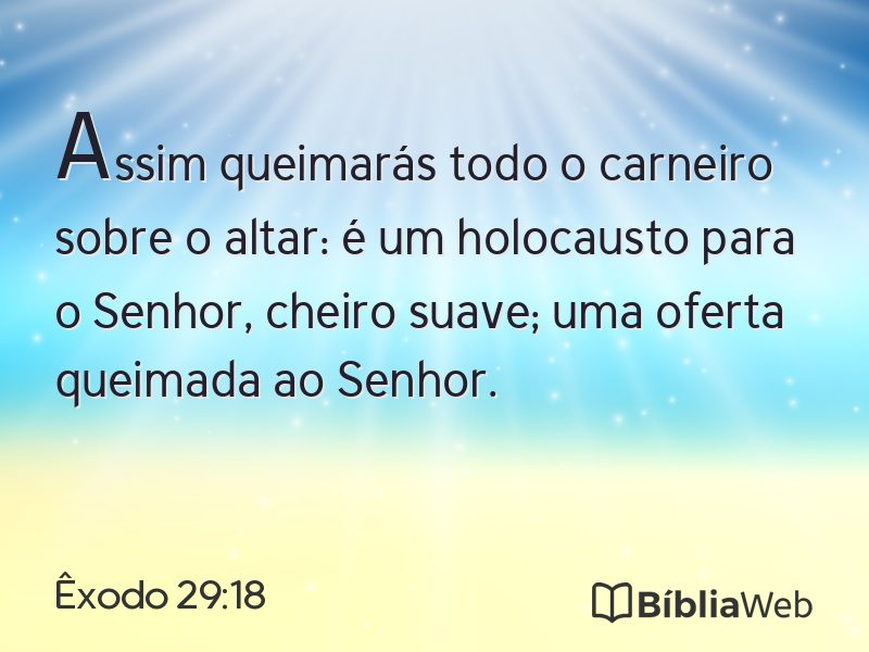Êxodo 29:18 em imagem para compartilhar
