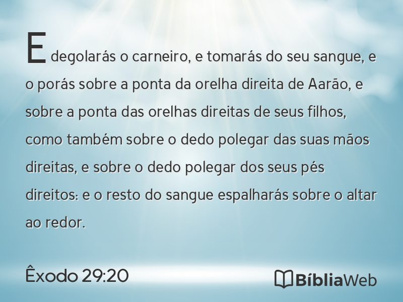 Êxodo 29:20 em imagem para compartilhar