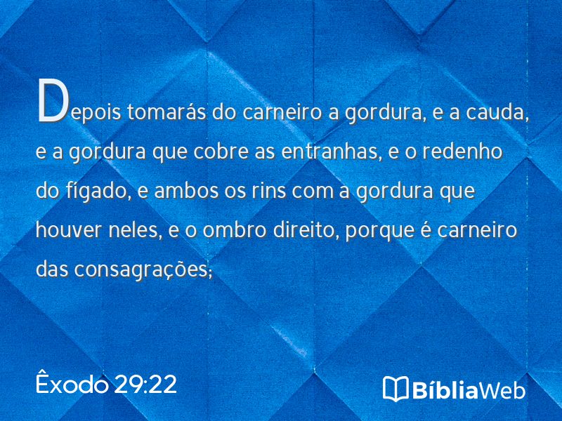 Êxodo 29:22 em imagem para compartilhar