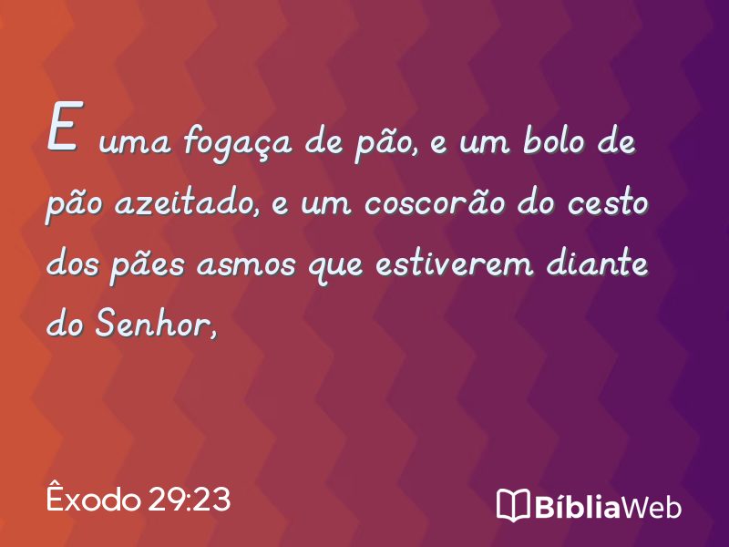 Êxodo 29:23 em imagem para compartilhar
