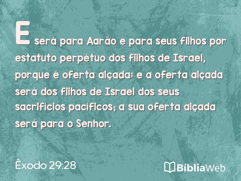 Êxodo 29:28 em imagem para compartilhar