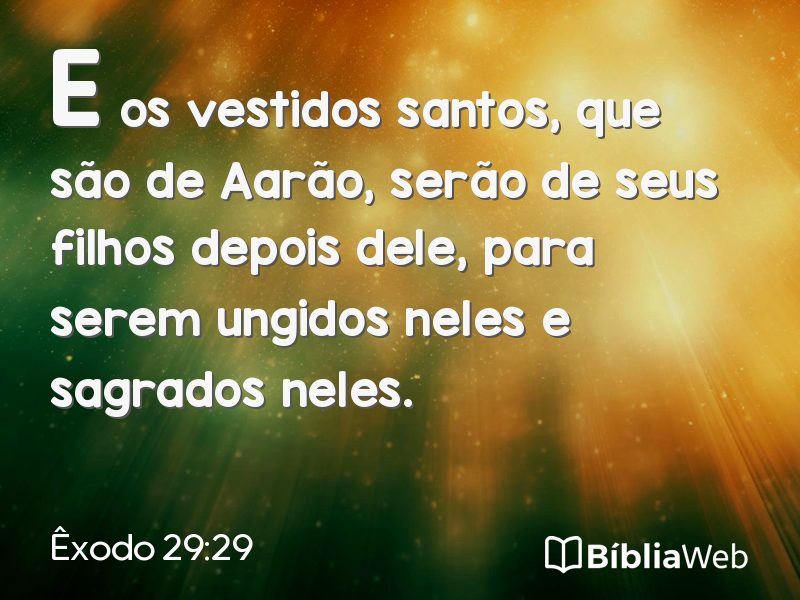 Êxodo 29:29 em imagem para compartilhar