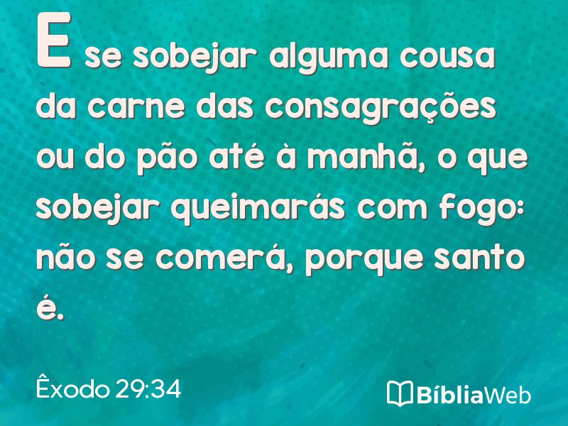 Êxodo 29:34 em imagem para compartilhar