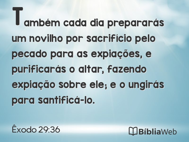Êxodo 29:36 em imagem para compartilhar