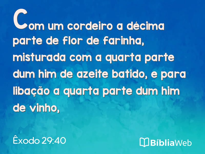 Êxodo 29:40 em imagem para compartilhar