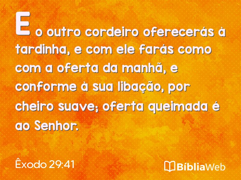 Êxodo 29:41 em imagem para compartilhar