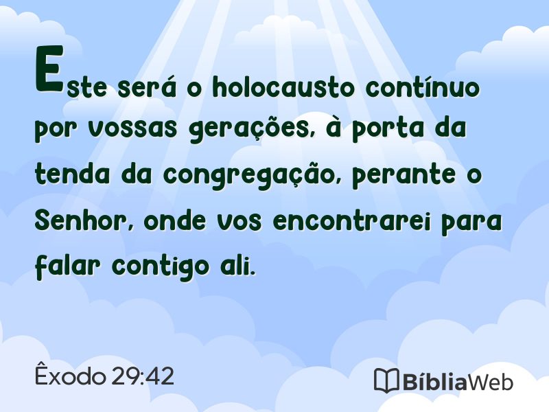 Êxodo 29:42 em imagem para compartilhar