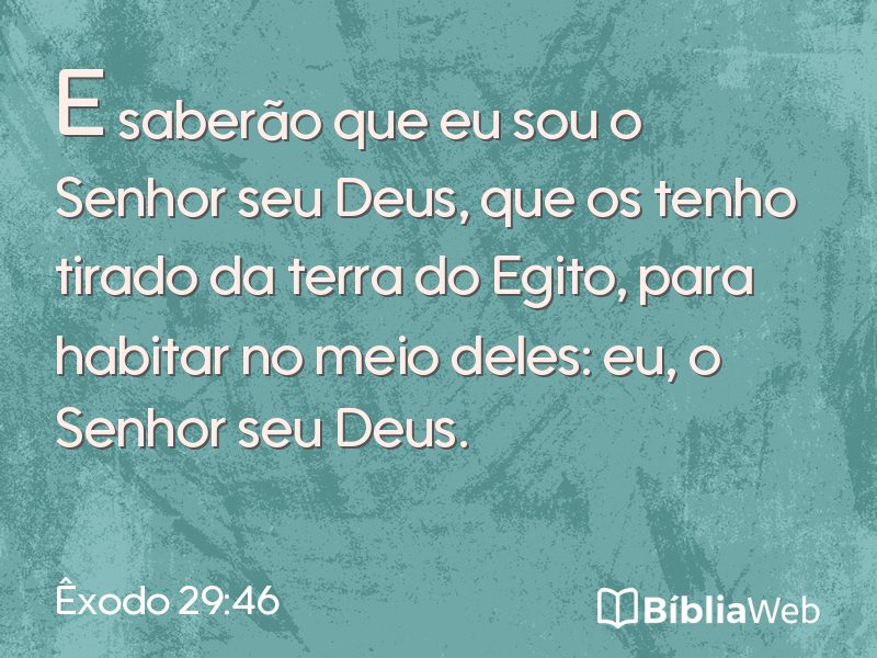 Êxodo 29:46 em imagem para compartilhar