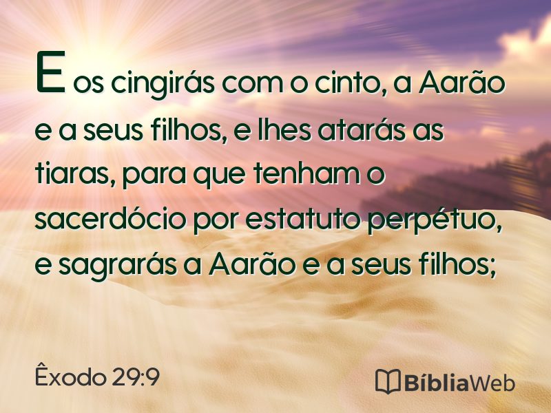 Êxodo 29:9 em imagem para compartilhar