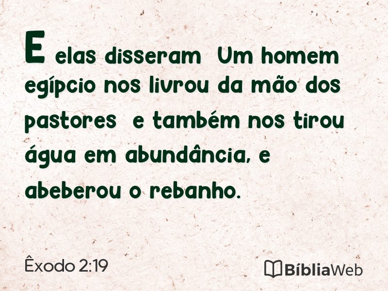 Êxodo 2:19 em imagem para compartilhar