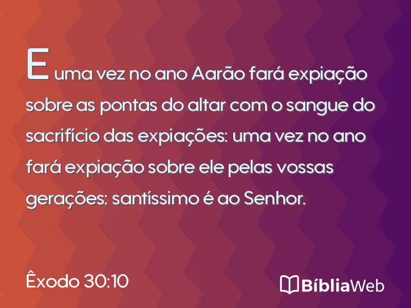 Êxodo 30:10 em imagem para compartilhar