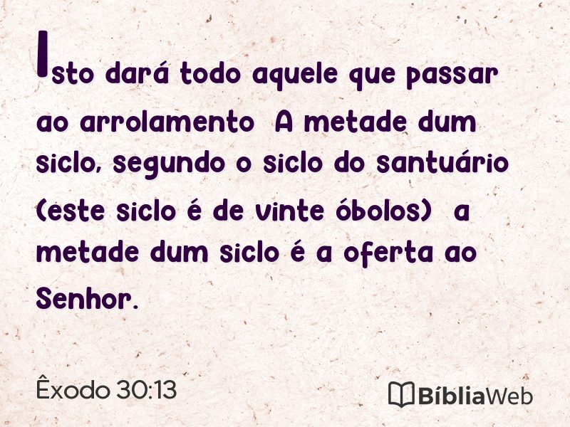 Êxodo 30:13 em imagem para compartilhar