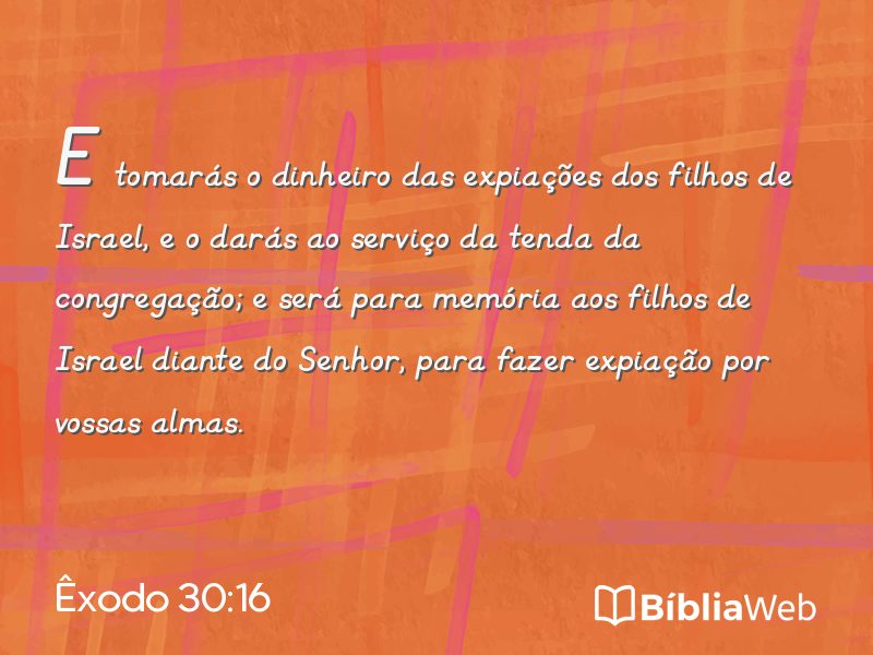 Êxodo 30:16 em imagem para compartilhar