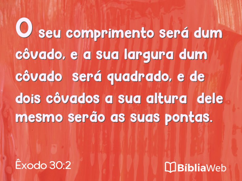 Êxodo 30:2 em imagem para compartilhar