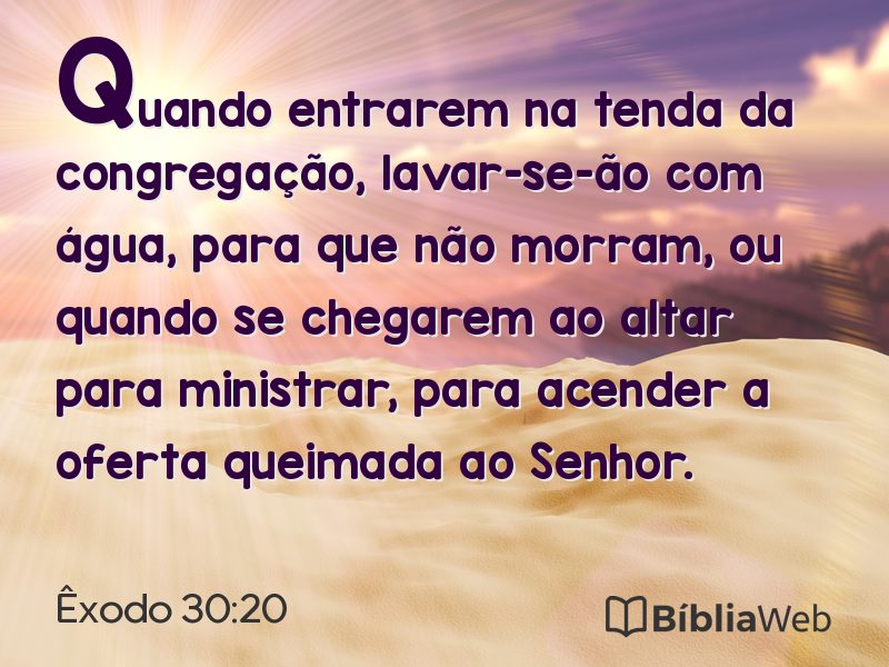 Êxodo 30:20 em imagem para compartilhar