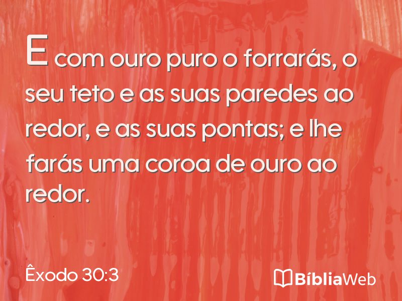 Êxodo 30:3 em imagem para compartilhar