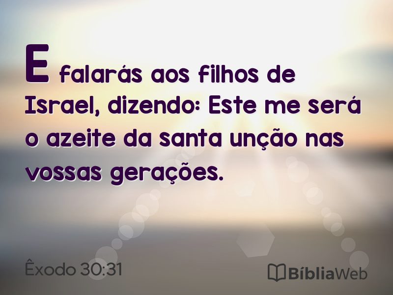 Êxodo 30:31 em imagem para compartilhar