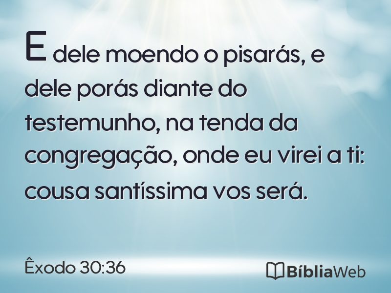 Êxodo 30:36 em imagem para compartilhar