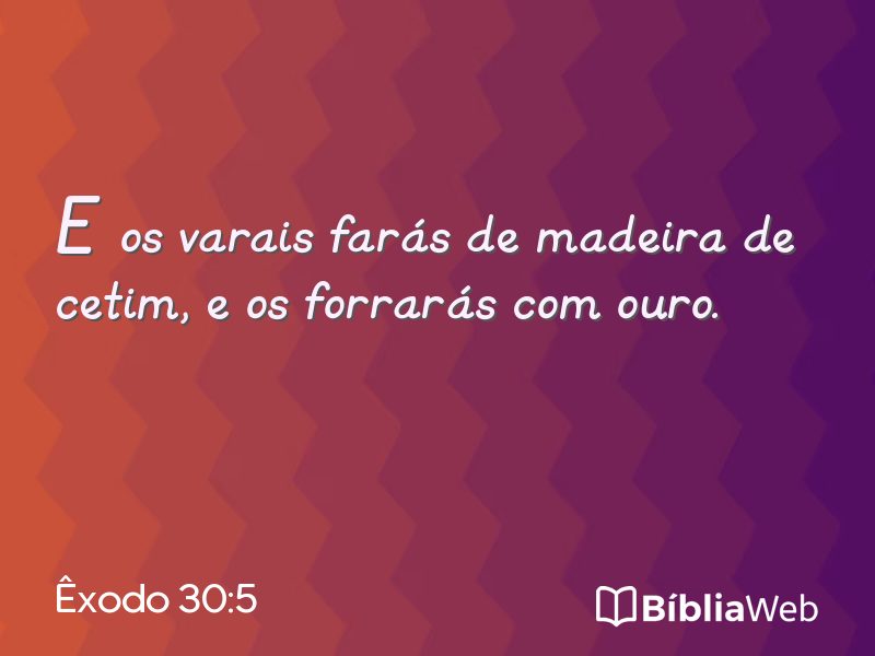 Êxodo 30:5 em imagem para compartilhar