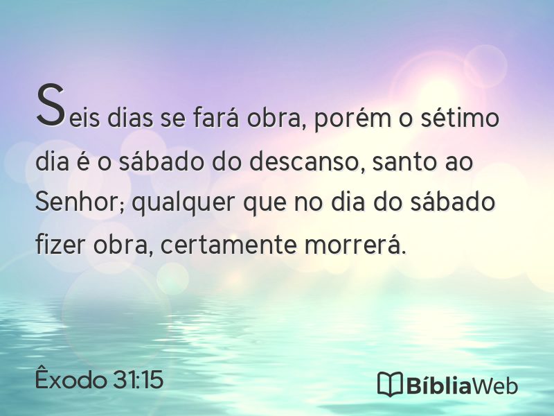 Êxodo 31:15 em imagem para compartilhar