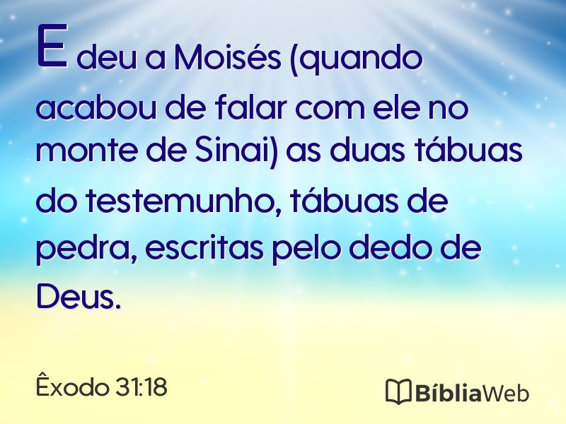 Êxodo 31:18 em imagem para compartilhar