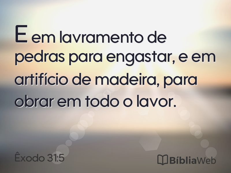 Êxodo 31:5 em imagem para compartilhar