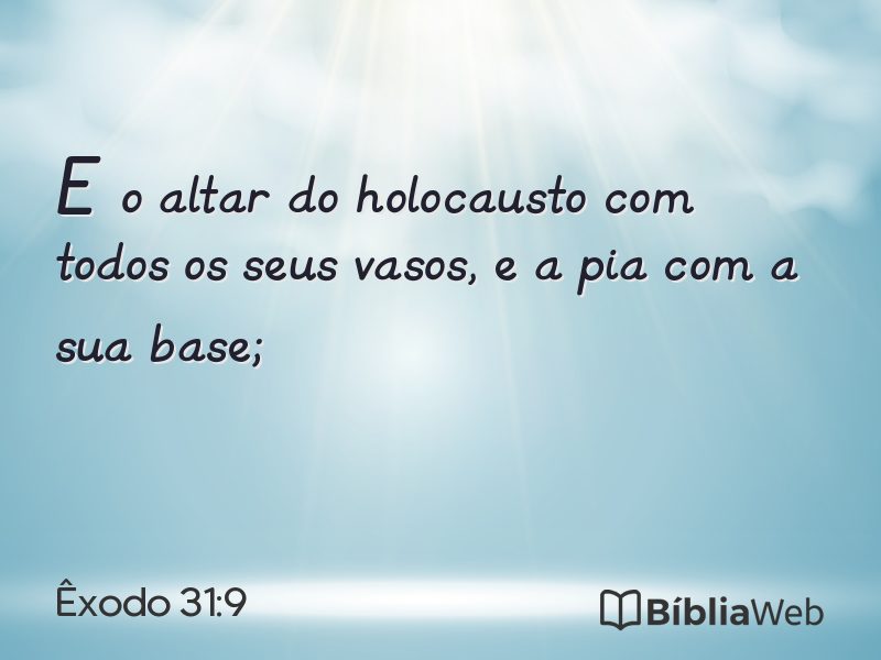Êxodo 31:9 em imagem para compartilhar