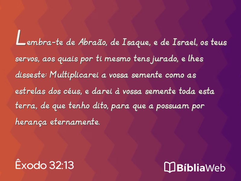 Êxodo 32:13 em imagem para compartilhar
