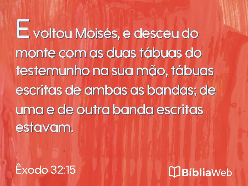 Êxodo 32:15 em imagem para compartilhar