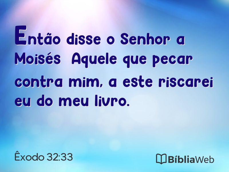 Êxodo 32:33 em imagem para compartilhar