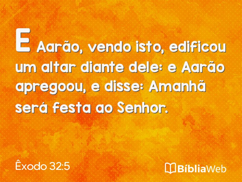 Êxodo 32:5 em imagem para compartilhar