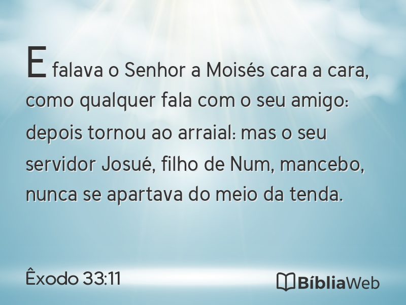 Êxodo 33:11 em imagem para compartilhar