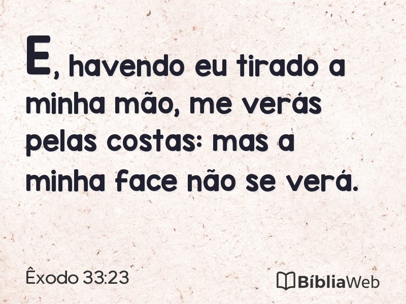 Êxodo 33:23 em imagem para compartilhar