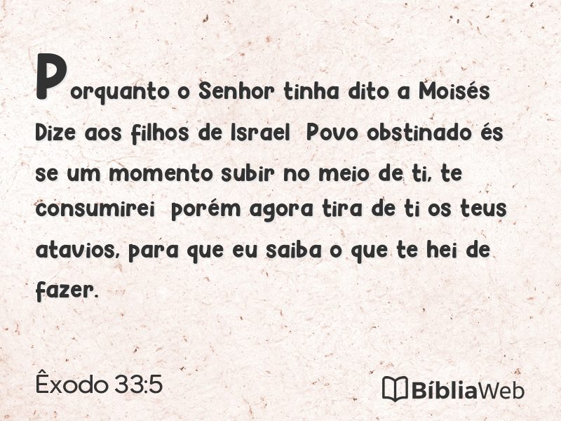 Êxodo 33:5 em imagem para compartilhar
