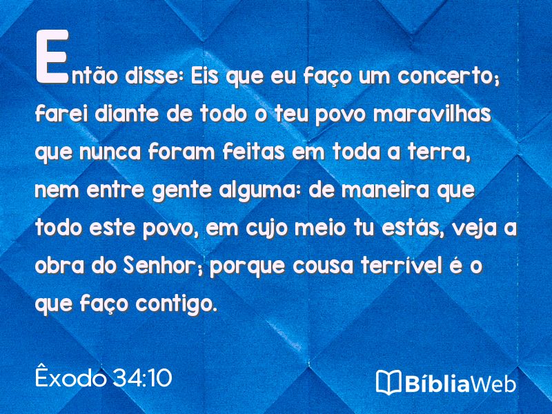 Êxodo 34:10 em imagem para compartilhar