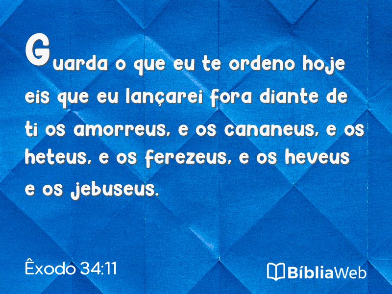 Êxodo 34:11 em imagem para compartilhar
