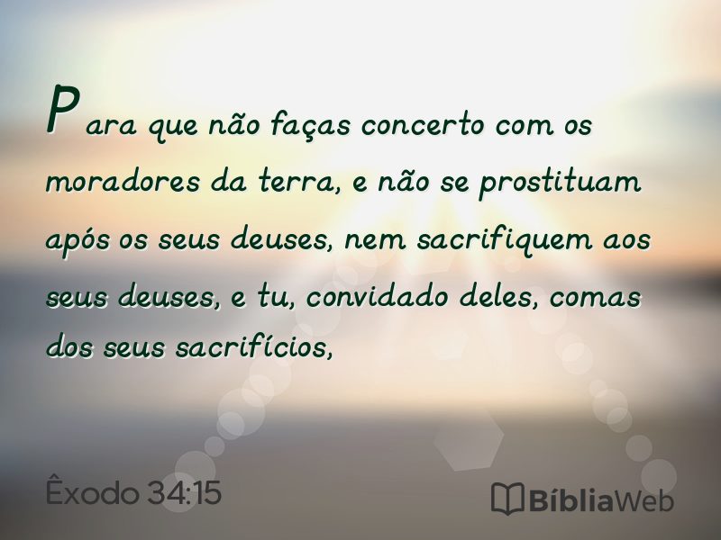 Êxodo 34:15 em imagem para compartilhar