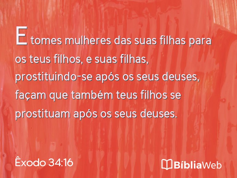 Êxodo 34:16 em imagem para compartilhar