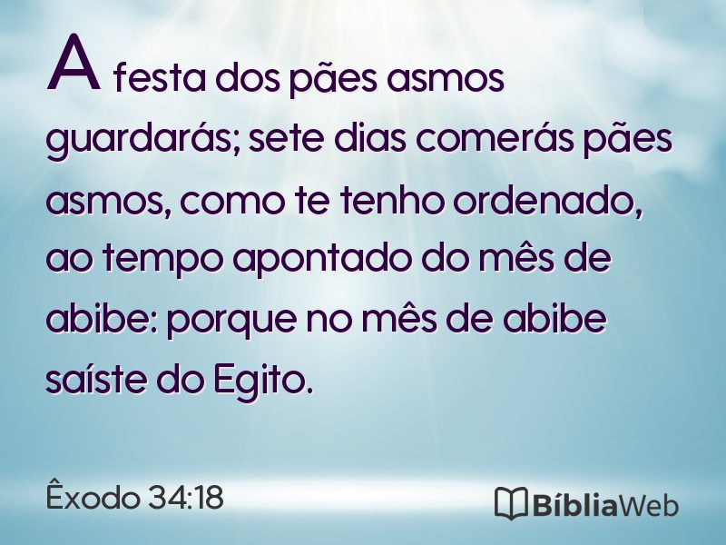 Êxodo 34:18 em imagem para compartilhar