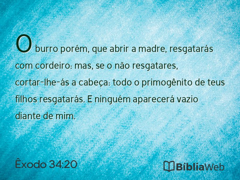 Êxodo 34:20 em imagem para compartilhar