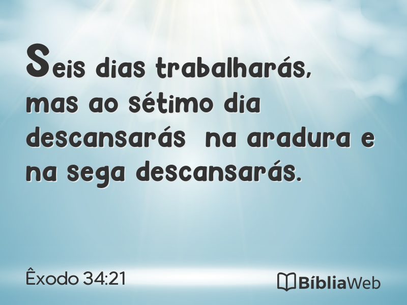 Êxodo 34:21 em imagem para compartilhar