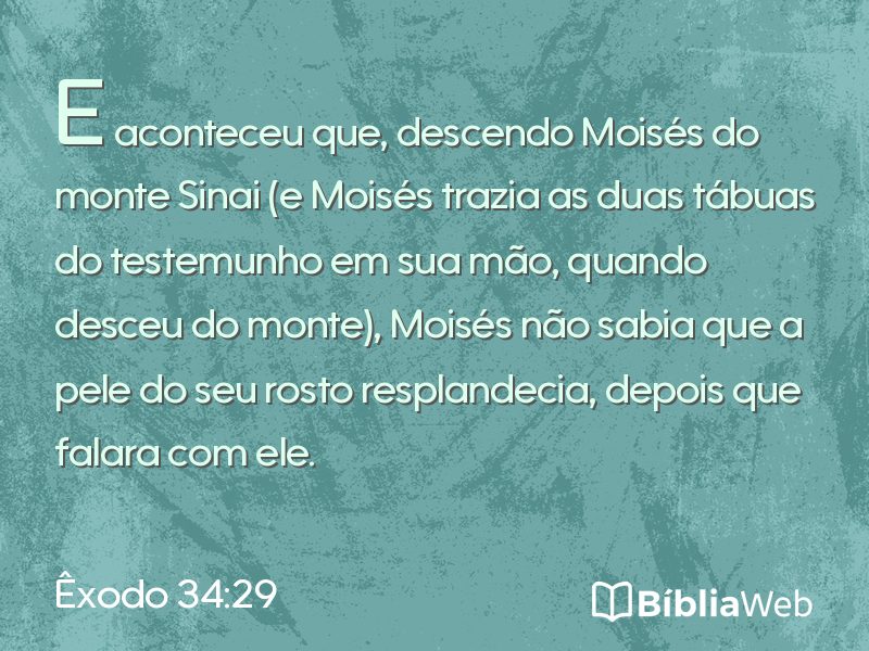 Êxodo 34:29 em imagem para compartilhar