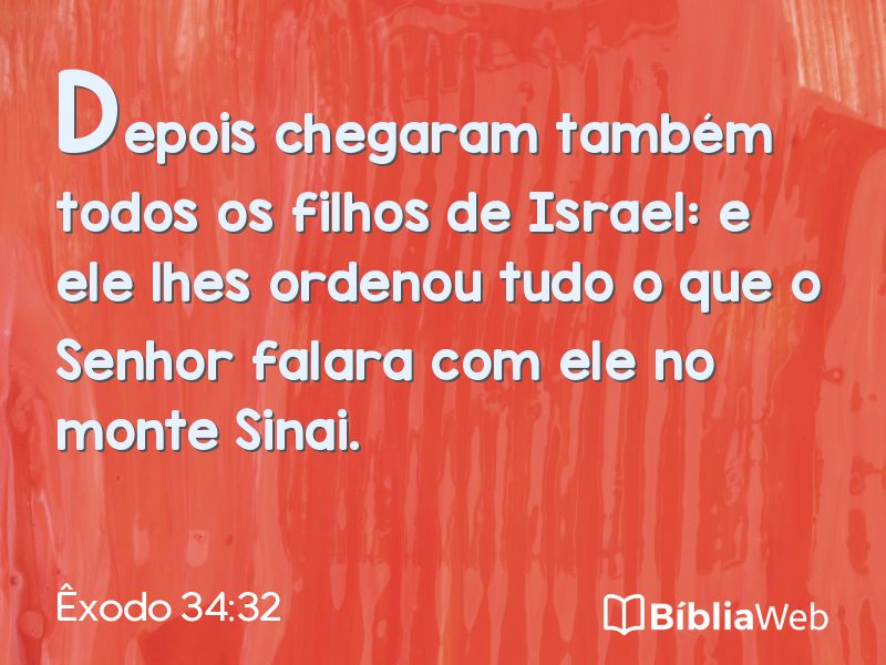 Êxodo 34:32 em imagem para compartilhar