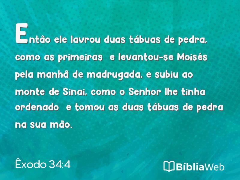 Êxodo 34:4 em imagem para compartilhar