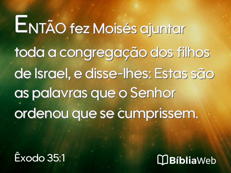 Êxodo 35:1 em imagem para compartilhar