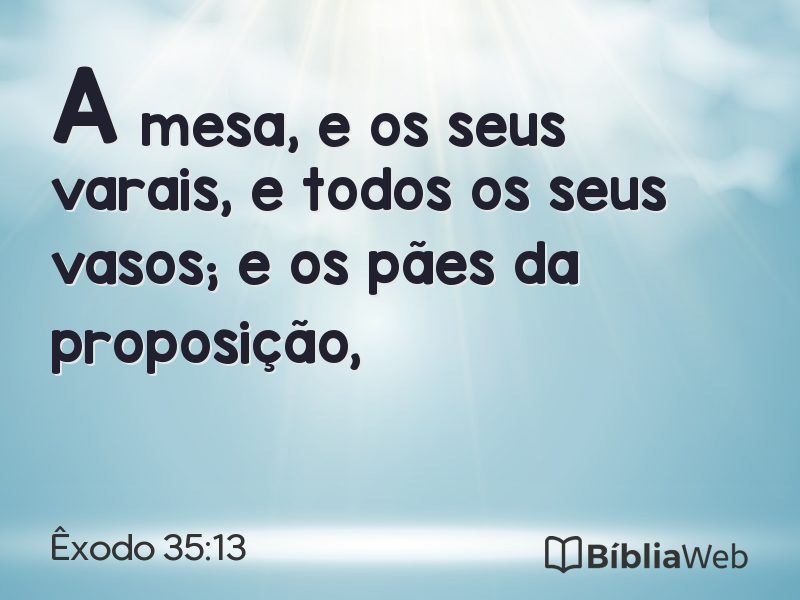 Êxodo 35:13 em imagem para compartilhar