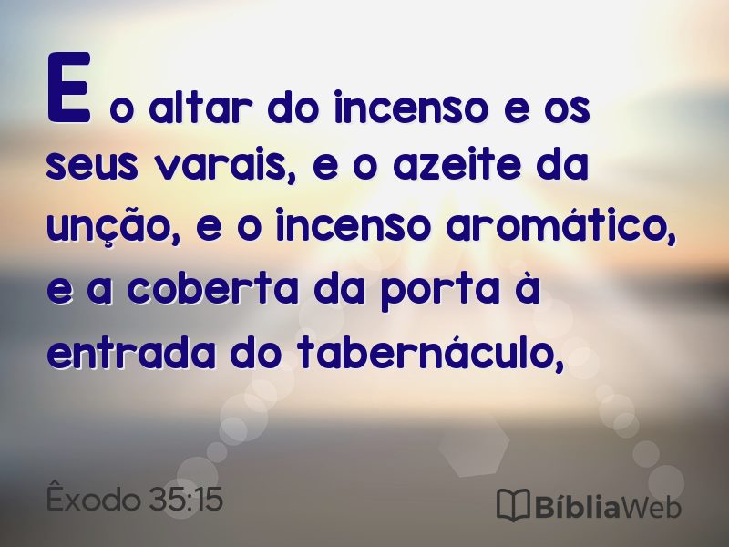Êxodo 35:15 em imagem para compartilhar