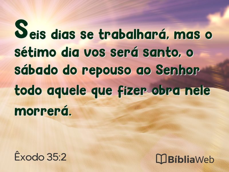 Êxodo 35:2 em imagem para compartilhar